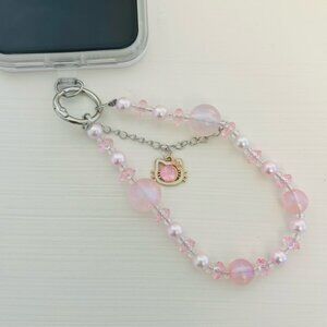 Luxury high-end crystal bead hand-held lanyard chain, phone wristlet strap